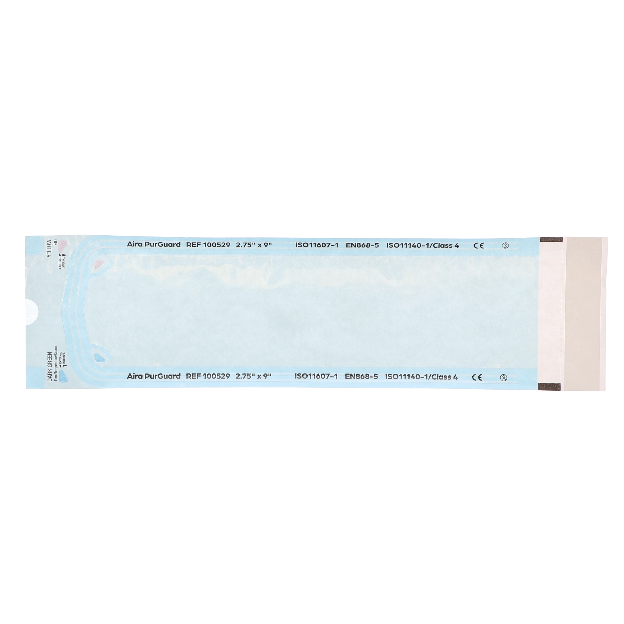 Sterilization Pouch, Class 4, Self-Sealing, Blue Film, 2.75"&nbsp;x&nbsp;9" 200/Pack, 100529 image